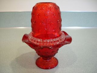 Vintage Fairy Lamp Red With Stars Fenton ?