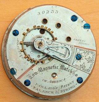 Antique 18s Non - Magnetic Watch Co Pocket Watch Movement Made By Peoria