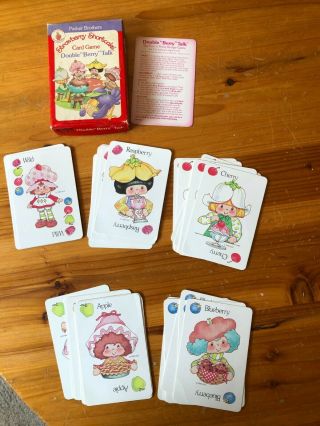 Vtg 1983 Strawberry Shortcake Card Game Double " Berry " Talk Complete 0942