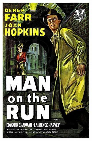 16mm Man On The Run - (1950).  Rare British Crime,  Film Noir B/w Feature Film.