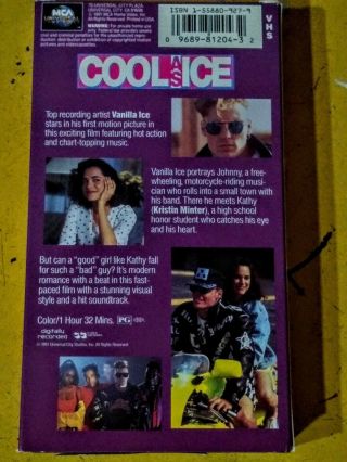 Cool As Ice VHS Vanilla Ice RARE 90 ' S High School Acton Adventure Romance 3