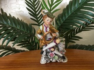 Rare Vintage Camille Naudot Trumpet Boy Porcelain Figurine Vase