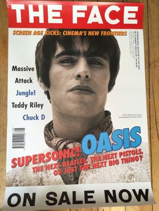 Oasis Liam Gallagher The Face Rare Poster Brit Pop 1994 Vintage And Rare