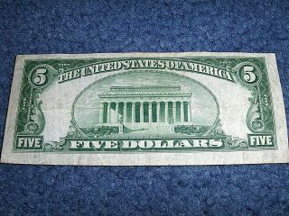 RARE 1934 LINCOLN FIVE DOLLAR NOTE WITH CRAZY 4 - OF - A - KIND SERIAL NUMBER 2