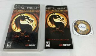 Mortal Kombat Unchained Video Game Playstation Portable Psp Complete Umd Rare