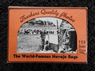 C1930 Burton Frasher 10 Miniature Navajo Indian Rug Weaving Real Photos Rare Set