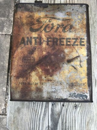 Vintage Rare Ford Anti Freeze One Gallon Can 1930’s Very Rare