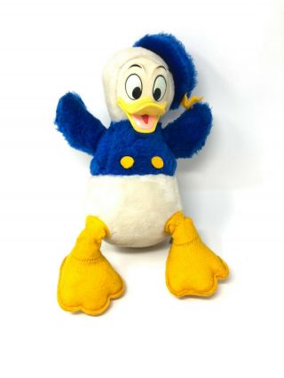 Antique Donald Duck Plush Stuffed Toy Disney Rubber Face California 1960s
