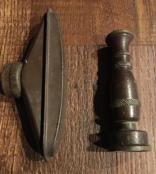 Two Vintage Antique Brass Garden Water Hose Nozzles Sprinklers Lawn Decor