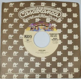 1977 Kiss Love Gun Promo 45rpm W/ppr Slv Stereo & Mono Mixes 7 " Rare