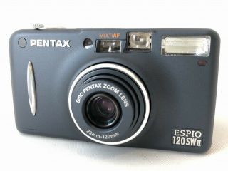 Rare Pentax Espio 120sw Ii Silky Blue Point & Shoot 35mm Film Camera Japan