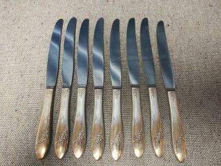 8 Queen Bess Ii Oneida Community Tudor Plate Hollow Handle Knives Silverplate
