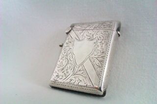 Beautifully Engraved Solid Silver Edwardian Vesta Case W.  H.  Haseler 1910
