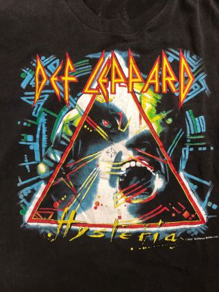 Vintage Rare Def Leppard Hysteria Concert T Shirt Owner Made USA XL 3