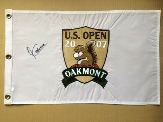 Angel Cabrera Signed 2007 Us Open Embroidered Flag Rare Auto Authentic Oakmont