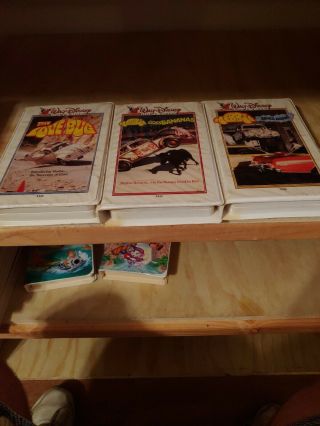3 Rare 1st Edition Herbie The Love Bug Clamshell Vhs Tapes.  Walt Disney