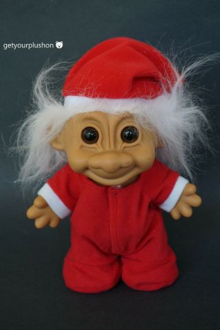 Vintage Russ Berrie And Company 18281 Christmas Santa Clause Troll Doll