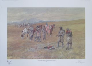 Rare Charles Cm Russell Limited Ed Print 263/1000 Lewis Shoshone Indians