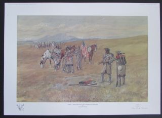 Rare Charles CM Russell Limited Ed Print 263/1000 Lewis Shoshone Indians 2