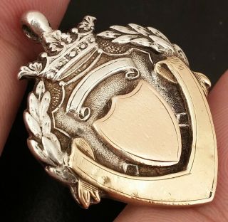 Heavy Antique Hallmarked Solid Silver Albert Pocket Watch Chain Fob Medal