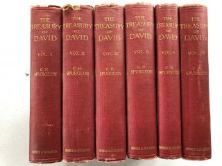 The Treasury Of David By C.  H.  Spurgeon 1905 - 6 Volumes From 7 Volume Set Rare