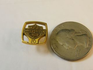 Harley Davidson Motor Company 20 Year Service Award Pin Rare
