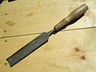 Vintage Antique Charles Buck Cast Steel 1 1/2 " Wood Chisel Gouge,  16 1/2 " Long