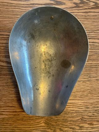 Antique Nickel Plated Brass Candy Shop Scale Scoop - Pan - Tray 11 " X 7.  5 "