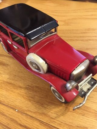 Vintage Antique Tin Friction 1929 4 - Door Car - Made In Japan