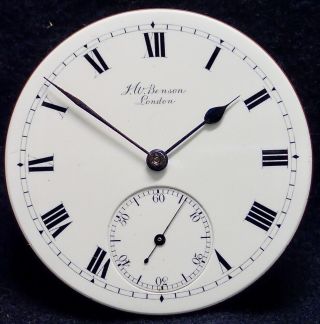 A Much Better Than Usual J.  W.  Benson London Pocket Watch Movement Circa 1905