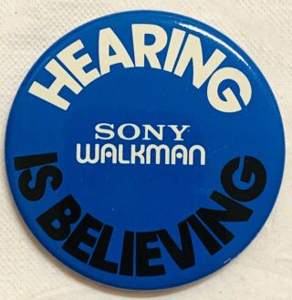 Rare Vintage Sony Walkman Am/fm Radio Cassette Player Advertising Button