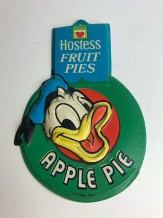 Vintage Donald Duck Hostess Fruit Pies Store Display Sign Rare Ad Disney