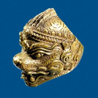 Size.  10 Hanuman Ring By Lp Fu Of Wat Bang Samak Thai Amulet Guru Monk Ramayana