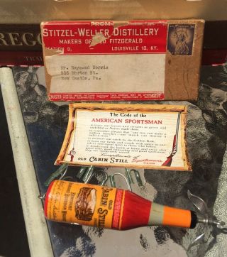 Vintage Rare Old Cabin Still Kentucky Bourbon Bottle Fishing Lure 2