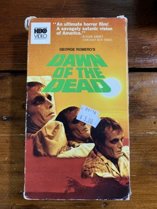 Dawn Of The Dead Vhs Hbo Video Horror Sov Gore Zombies Eat Oop Rare Cult Romero