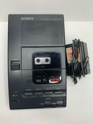 Rare Sony M - 2000 Desktop Microcassette Transcriber/recorder And Oem Power Cord