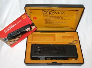 Vtg 70s Rare Kodak Ektramax Camera W Case Box,  Manuals,  Wrist Strap Made In Usa