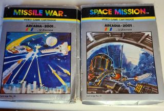 Rare Missile War & Space Mission Arcadia 2001 Video Games Cib Htf - -