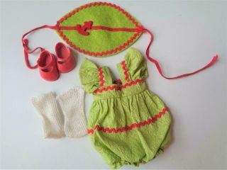 1955 Vogue Ginny Gym Kids Green Playtime Outfit 32 Vintage Doll Clothes 7 " 8 "