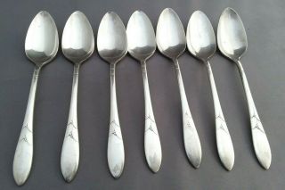 Set Of 5 Community Lady Hamilton Oval Soup Spoons Silverplate
