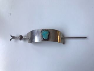 Rare Vintage Native American Sterling Silver.  925 With Turquoise Hair Barrettes
