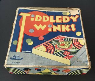 Rare Vintage 1930s Tiddledy Tiddly Winks Game - J Pressman & Co Usa 370
