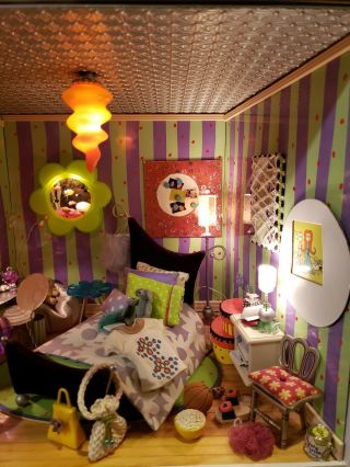 American Girl AG Mini Illuma Room Purple Bedroom AND Beach Patio RARE 3