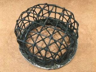 Vtg Wire Metal Flower Frog Arranger Double Cage 3 1/2” diameter 1930’s Antique 2