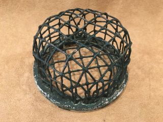 Vtg Wire Metal Flower Frog Arranger Double Cage 3 1/2” diameter 1930’s Antique 3