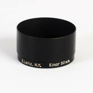 :leica Leitz Ny Fison Black Paint Metal Lens Hood For 50mm F3.  5 Elmar [rare,  ]