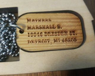 Eminem Dog Tag Good Wood made with wood from childhood home Limited Edition RARE 2
