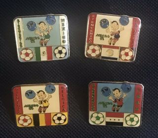 1986 Mexico World Cup Soccer Pins Complete Set 24 Rare Hard To Find Cantinflas 3