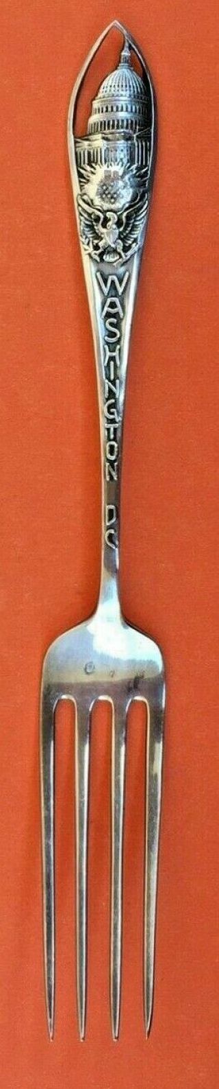 Rare Fork Washington Dc Mount Vernon Sterling Silver Souvenir Not Spoon