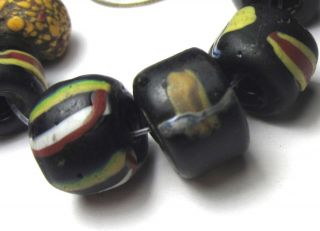 7 Rare Old Mixed Graduated Venetian Antique Beads African Trade